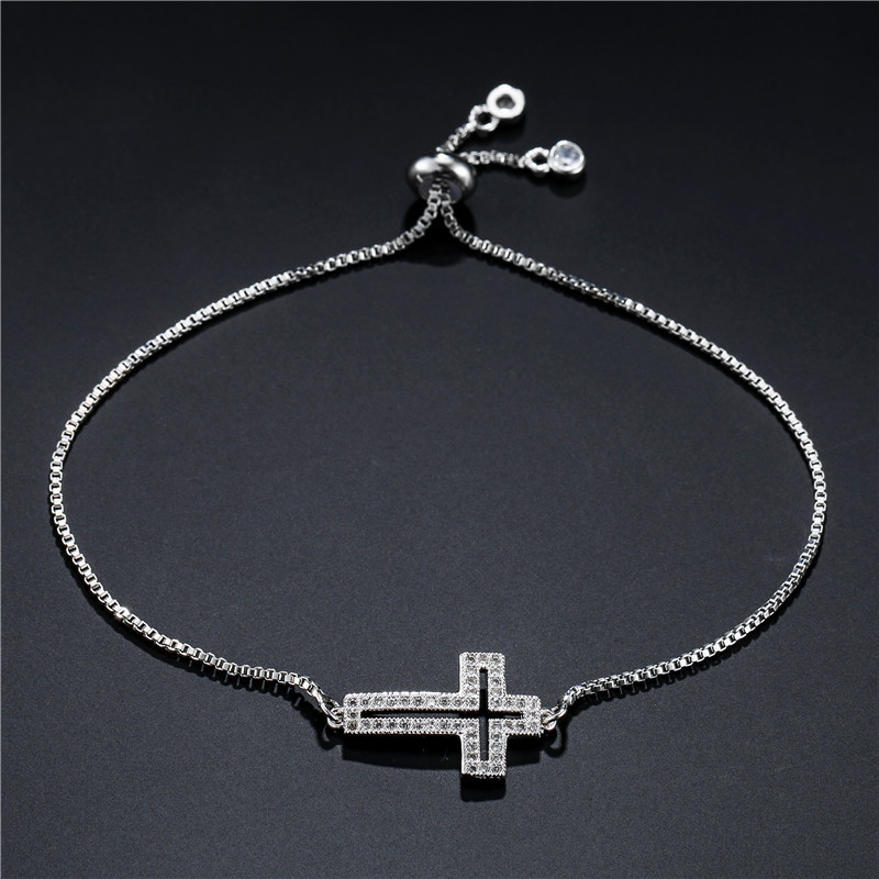 Geometric Hollow Design Gold Plated Adjustable Charm Bracelet_voghion.com