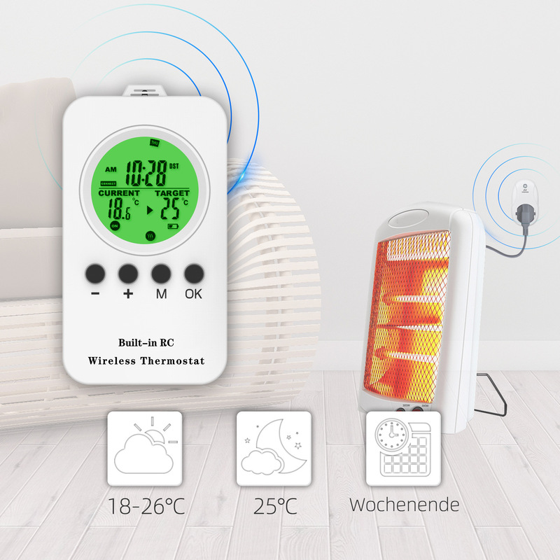 Amazon Hot Selling Household Timer Thermostat Electric Furnace Temperature Control Socket Plug and Play Control Room Temperature