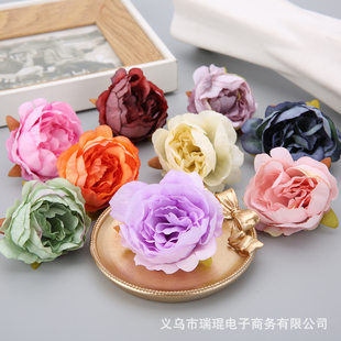 Simulated flowers for wedding flowers European retro rose head DIY material fake flowers high-end realistic scene layout