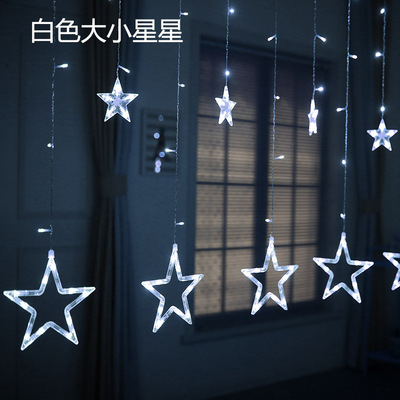 Ledカーテンライト祝日insカラーライト五角星灯ネット赤部屋室内ショーウインドー装飾フラッシュライト|undefined