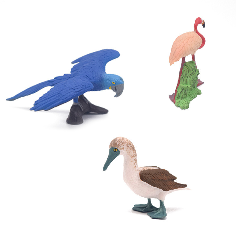 Modelo de simulación de aves sólidas para niños juguete loro Águila Flamingo Peacock Bird Toy Amazon transfronterizo