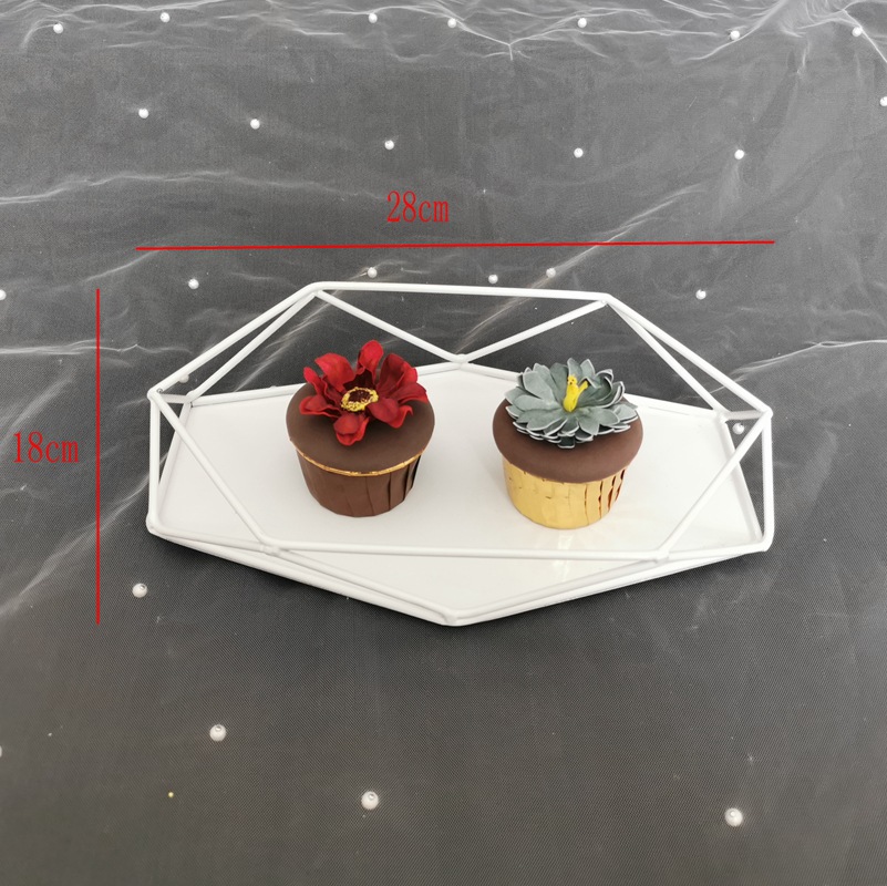 Plato de postre, platos de refrigerio, platos de bodas de hierro forjado, estantes de pasteles, pasteles, pasteles, frutas, bandejas de exhibición de refrigeración