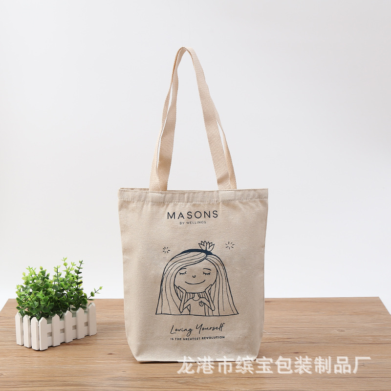 定 做精美广告棉布袋时尚彩印空白手提帆布袋 学生印花单肩帆布包