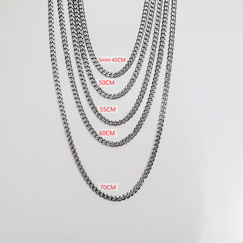 Hiphop men's trendy thick stainless steel necklace titanium steel Cuban sweatshirt chain women's choker sweater clavicle NC-529