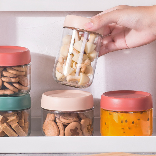 3 glass sealed food storage jars small kitchen storage containers snack storage boxes bird's nest yogurt preservation