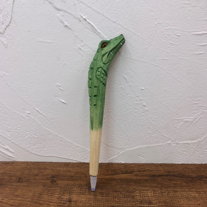 Qingmufan creativo talla de madera animal pluma artesanía regalo pluma de gel pluma talla de madera pluma de publicidad regalo