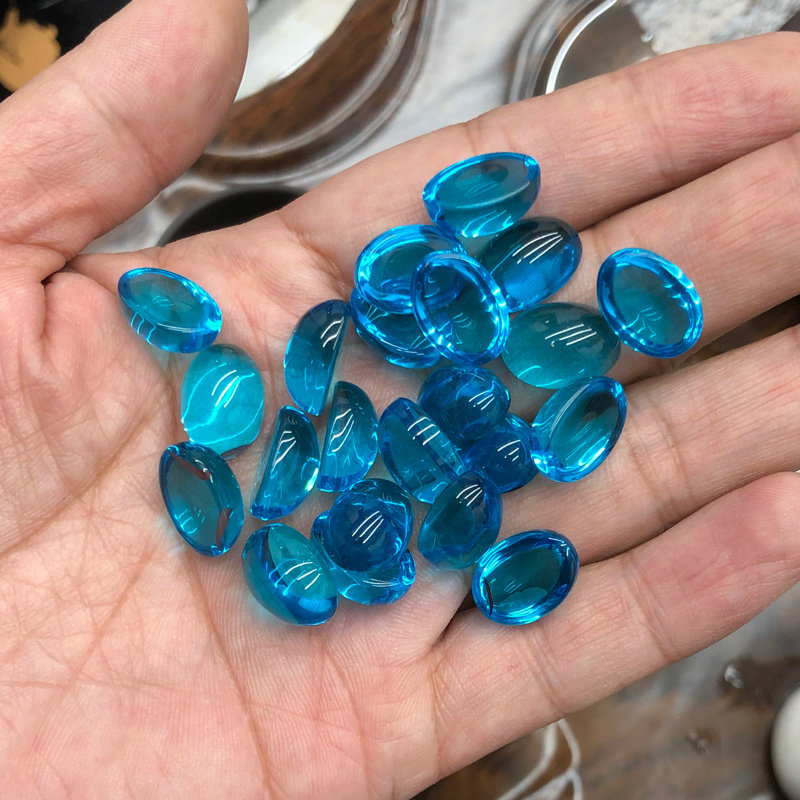 Venta directa de fábrica 10*14mm superficie de anillo imitación piedra preciosa piezoeléctrica cristal parche de vidrio hecho a mano bricolaje accesorios de joyería al por mayor image 16