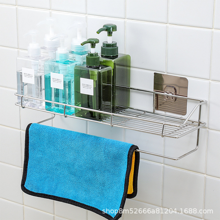 Bathroom Storage Rack Wall-Mounted Washroom Sink Punch-Free Kitchen Toilet Suction Wall-Mounted Punch-Free Bathroom Storage