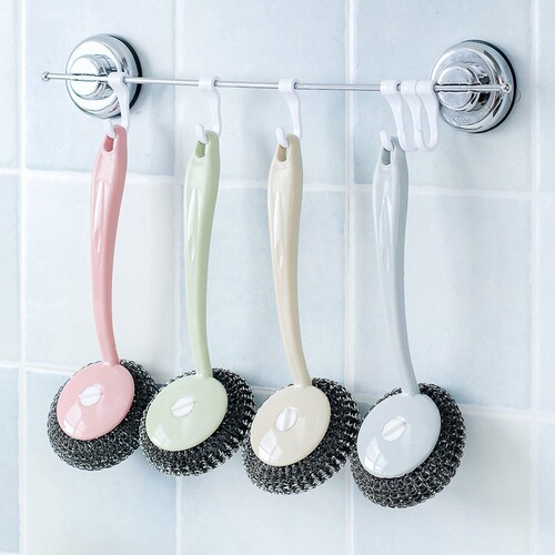 Jie Neng Pot Brush Wire Brush Household Steel Ball Brush with Handle