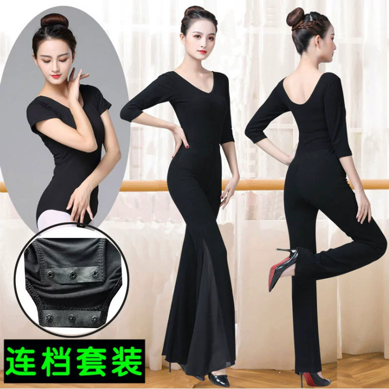 Бодибилдинг Современный танцевальный костюм Одежда для танцевальной практики Женский черный костюм Шоу со скрытой пряжкой Танцы