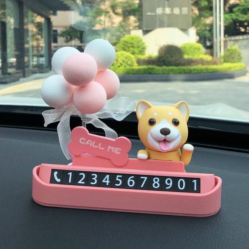 TheDoggy Cute Pet Dog Puppy Car Moving Car Phone Sign Female Car Temporary Parking Number Plate