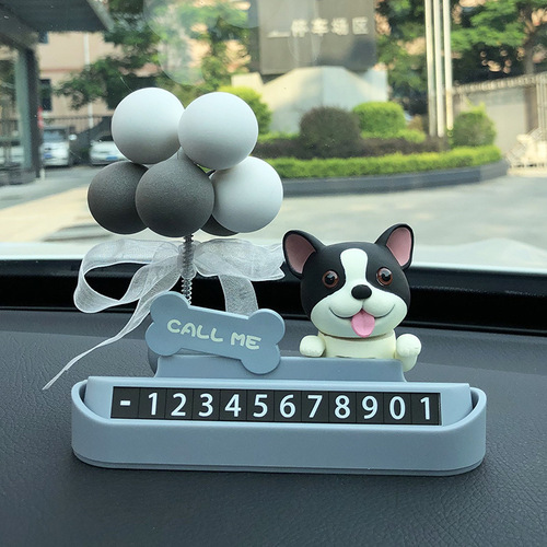 TheDoggy Cute Pet Dog Puppy Car Moving Car Phone Sign Female Car Temporary Parking Number Plate