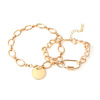 Retro minimalistic metal brand bracelet, European style, internet celebrity, wholesale