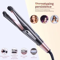 Cross-border hair straightening, electric heating splint, automatic spiral twisting curling iron for curling and straightening, rotating hair curling iron