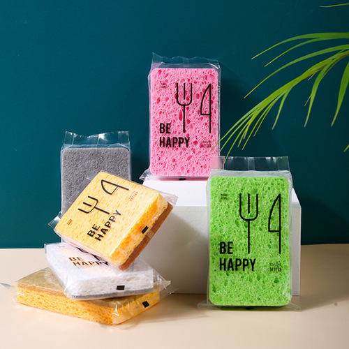 Sponge for dishwashing and wiping pools, household double-sided solid color foaming and scraping cleaning sponge, dishwashing and wiping sponge, drop shipping