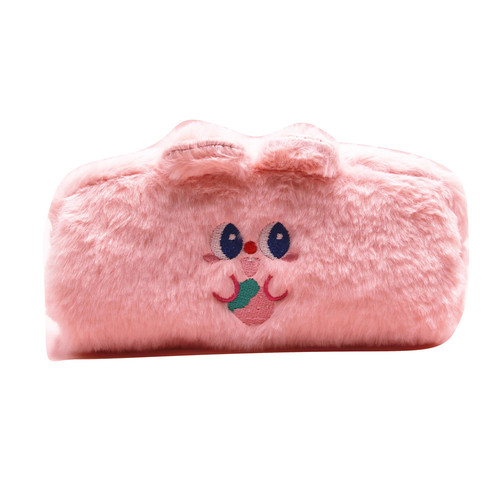  cross-border large-capacity puff pencil bag cute bear student plush stationery bag pencil case soft wallet