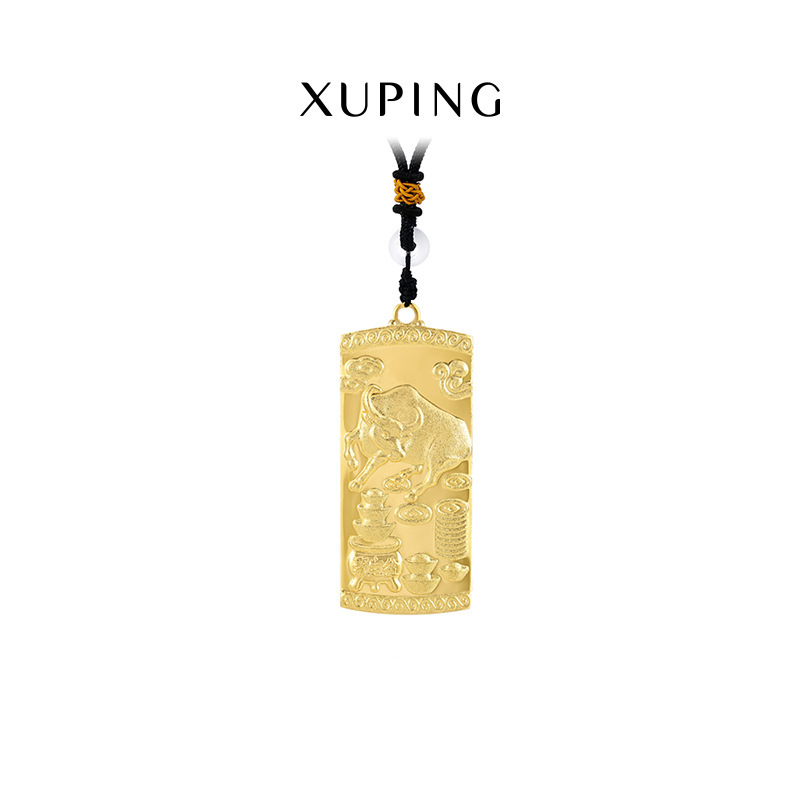 Xuping Collar con colgante de los 12 signos del zodiaco – estilo étnico, chapado en oro 24K
