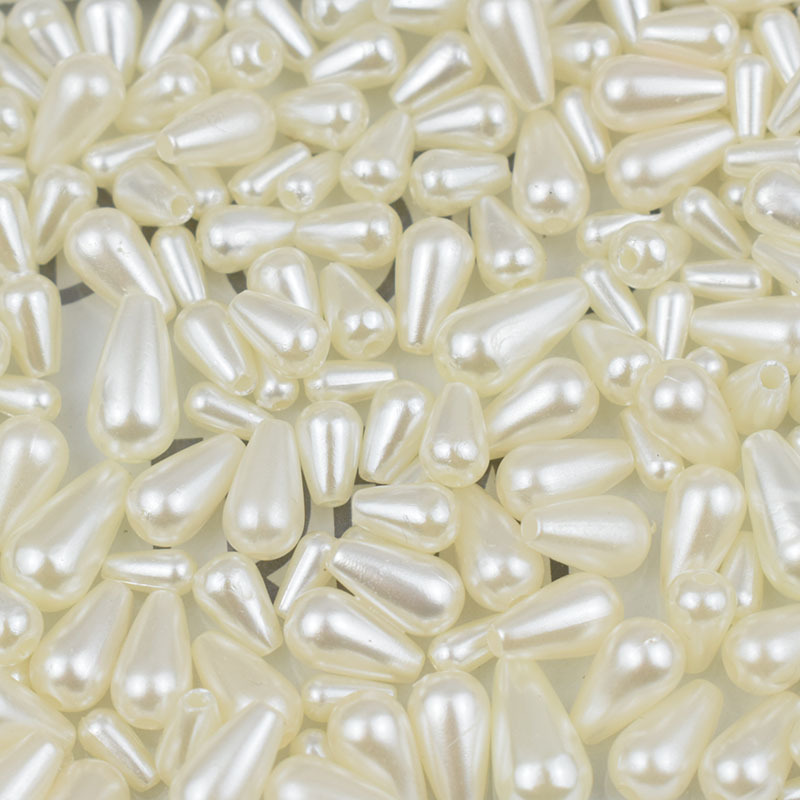 Straight hole pearl drop beads ABS imitation earrings headdress handmade diy pendant pendant hair hairpin antique tassel accessories