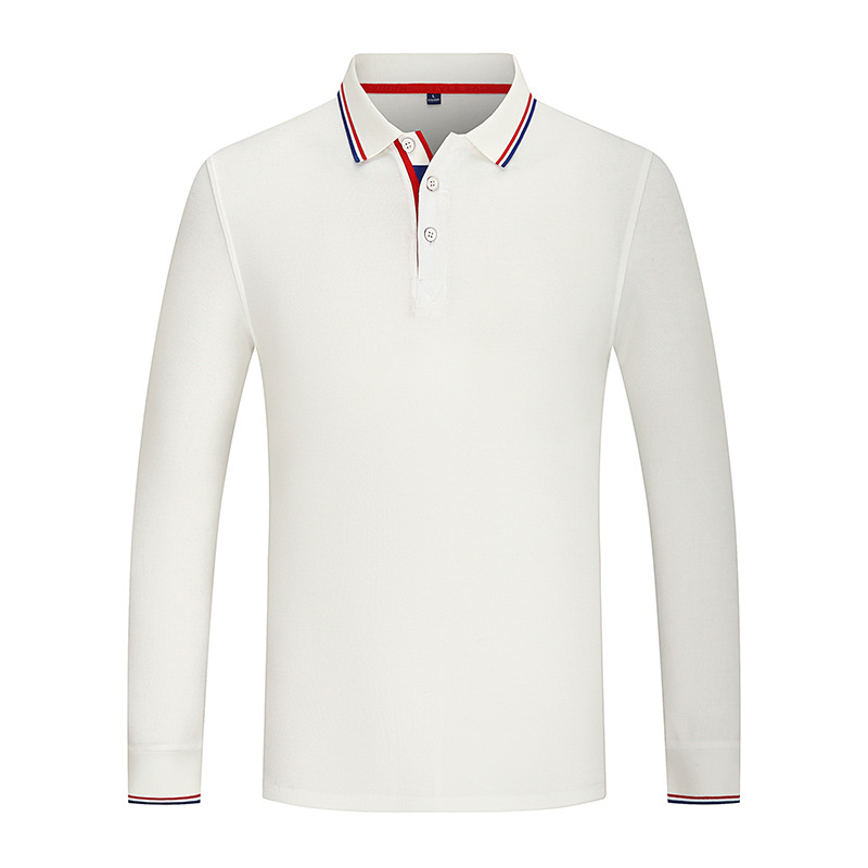 Otoño e invierno mar isla algodón engrosado Polo de manga larga impreso bordado LOGO empresa ropa de trabajo overoles grupo actividad camisa