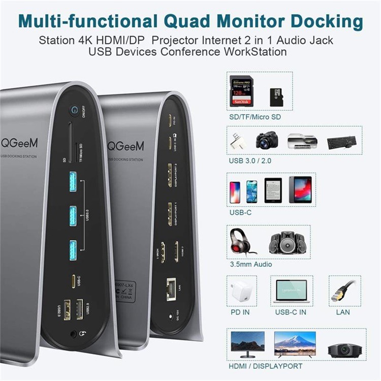 Type-C extension dock DisplayLink universal notebook extension four-screen 4K60Hz different display