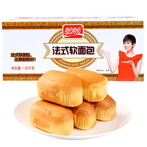 Panpan French Soft Bread 1.32kg Full Carton Leisure Snacks Meal Replacement Wholesale and Distribution Breakfast Cakes and Breads