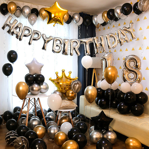 Internet celebrity ins style birthday balloon set, birthday venue decoration and layout, birthday party balloons cross-border hot sale