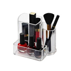 Makeup Brush Tube Transparent Acrylic Foundation Brush Pen Holder Business Card Holder Multi-functional Creative Desk Lipstick Storage Box