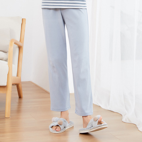 Fall/Winter Pure Cotton Thickened Plus-Size Postpartum Wear for Pregnant Women: Cotton Wide-Legged Long Pants, Cotton Home Pajamas, and Lounge Pants