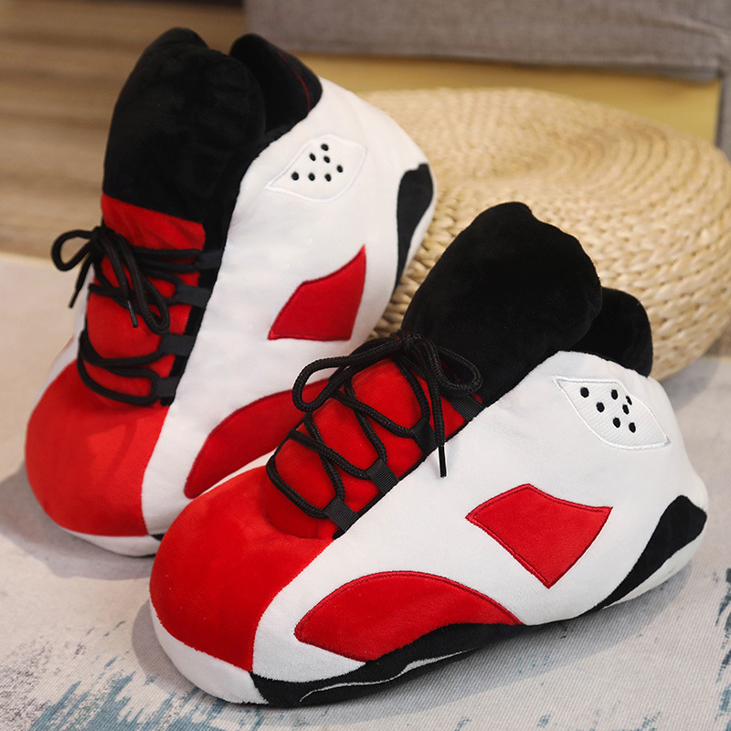 Tiktok mismo estilo parodia zapatos de grasa Coco pareja Zapatillas de algodón volver al futuro casa piso Kang hebilla 1 zapatos de algodón