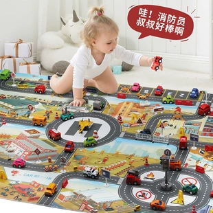 Игровой коврик «Пожарная служба и парковка» 130×100 см