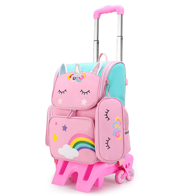 Estudiante de la escuela primaria mochila niños y niñas grado 1-3-6 dibujos animados lindo columna protección impermeable mochila niños mochila