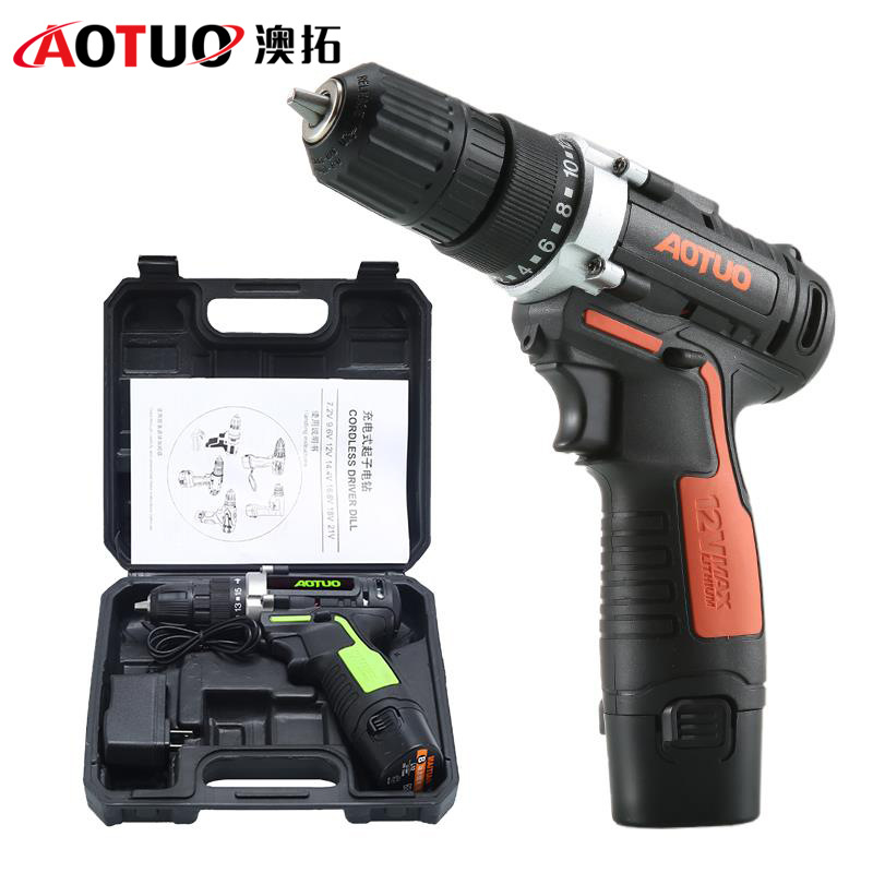 Large quantity Cong lithium battery rechargeable drill 12v electric screwdriver driver driver machine rechargeable hand electric drill household Lithium electric drill