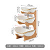 Emerald double -layer multifunctional fruit plate bamboo wooden shelf ceramic dried fruit plate living room double Phyanside ingot multi -layer fruit basket