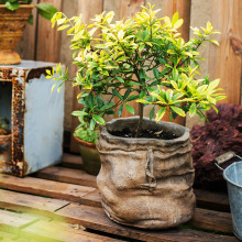 花园装饰 水泥麻布口袋花盆花篮花器种植绿植北欧INS创意礼物花园