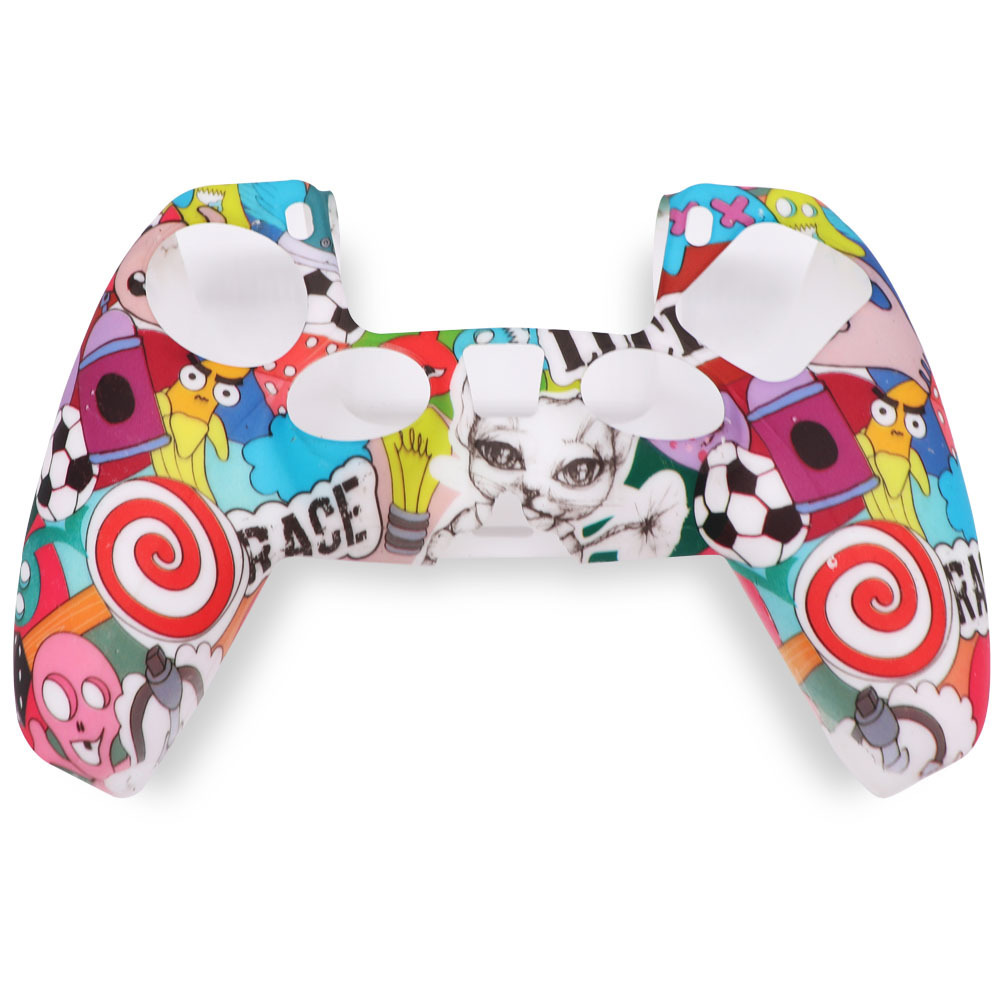 PS5 funda de silicona GamePad funda de silicona camuflaje marca de agua funda protectora aceite spray sensación acuarela caso PS5 Accesorios