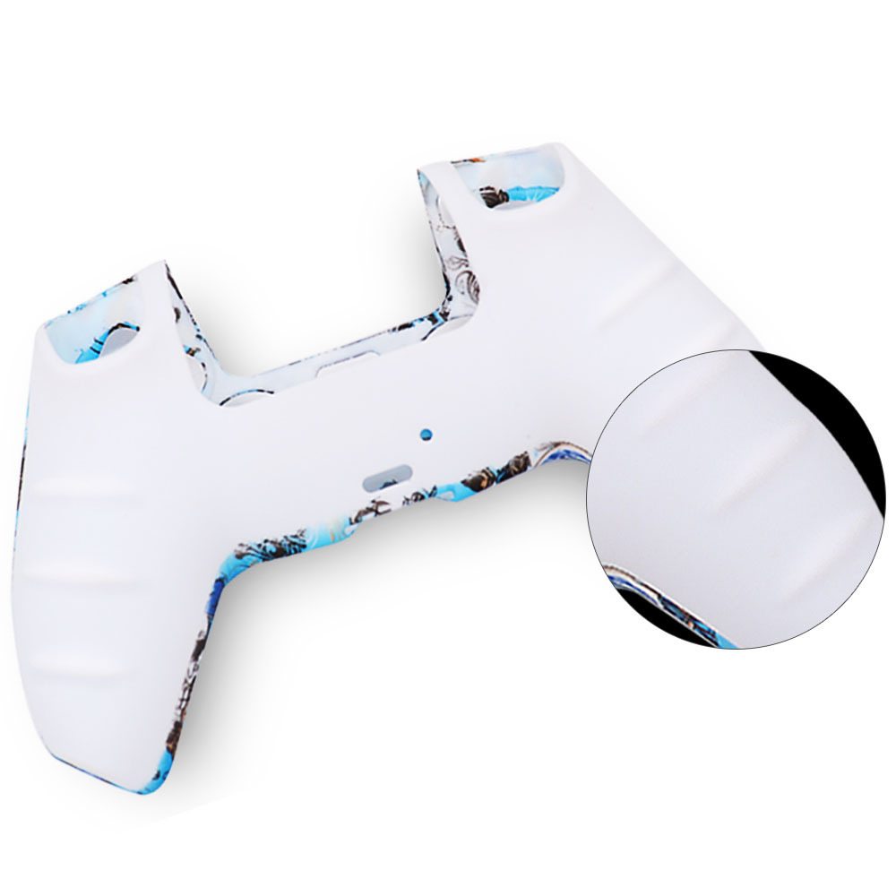 PS5 funda de silicona GamePad funda de silicona camuflaje marca de agua funda protectora aceite spray sensación acuarela caso PS5 Accesorios