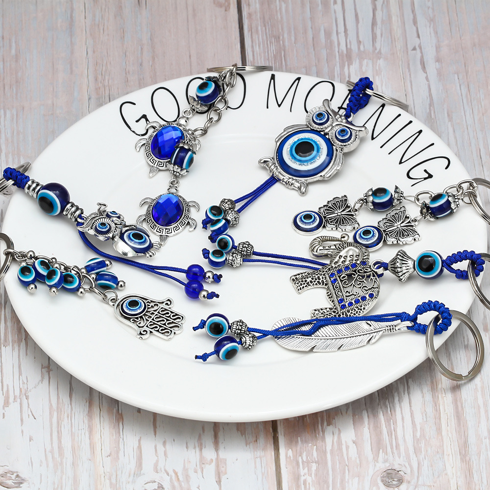 Llavero de tortuga elefante búho ojo del diablo colgante animal transfronterizo al por mayor