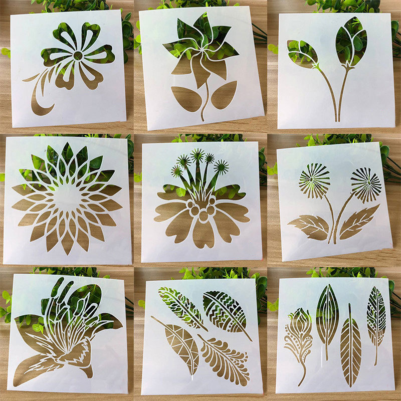 Bricolaje mano hecha a mano de los niños cuenta múltiple pintura creativa modelo acuarela silueta hueca mano herramienta de dibujo traje Plantilla