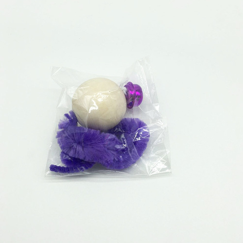 Cross-border pet supplies wooden bead bell colorful cat toy caterpillar sound intelligence cat bug toy 