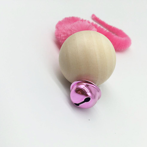 Cross-border pet supplies wooden bead bell colorful cat toy caterpillar sound intelligence cat bug toy 