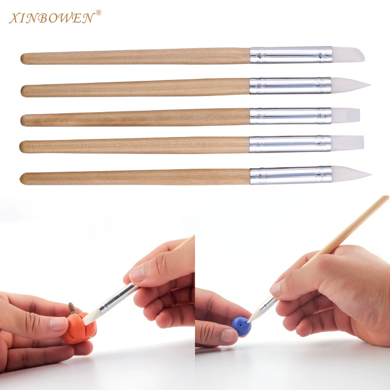 Ceramics, set, carved silicone clay for manicure, for import, 5 pieces