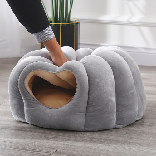 Manufacturer cat nest wholesale winter warm closed cat nest large removable washable yurt pumpkin cat nest cat supplies
