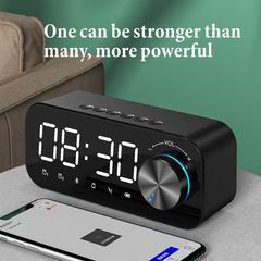 English version of Bluetooth speaker subwoofer portable small audio mini clock outdoor home dual alarm clock large volume