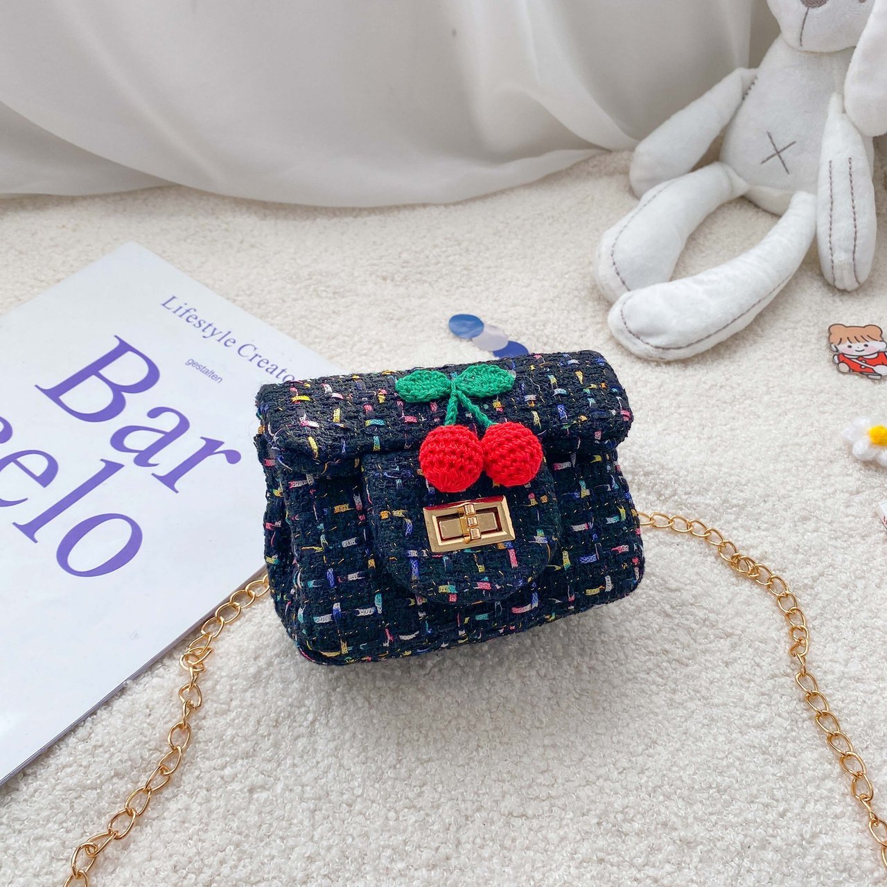 2020 nuevo bolso para niños estilo coreano lindo estilo Chanel hombro bolsa de mensajero moda mini princesa Niña Accesorios bolsa