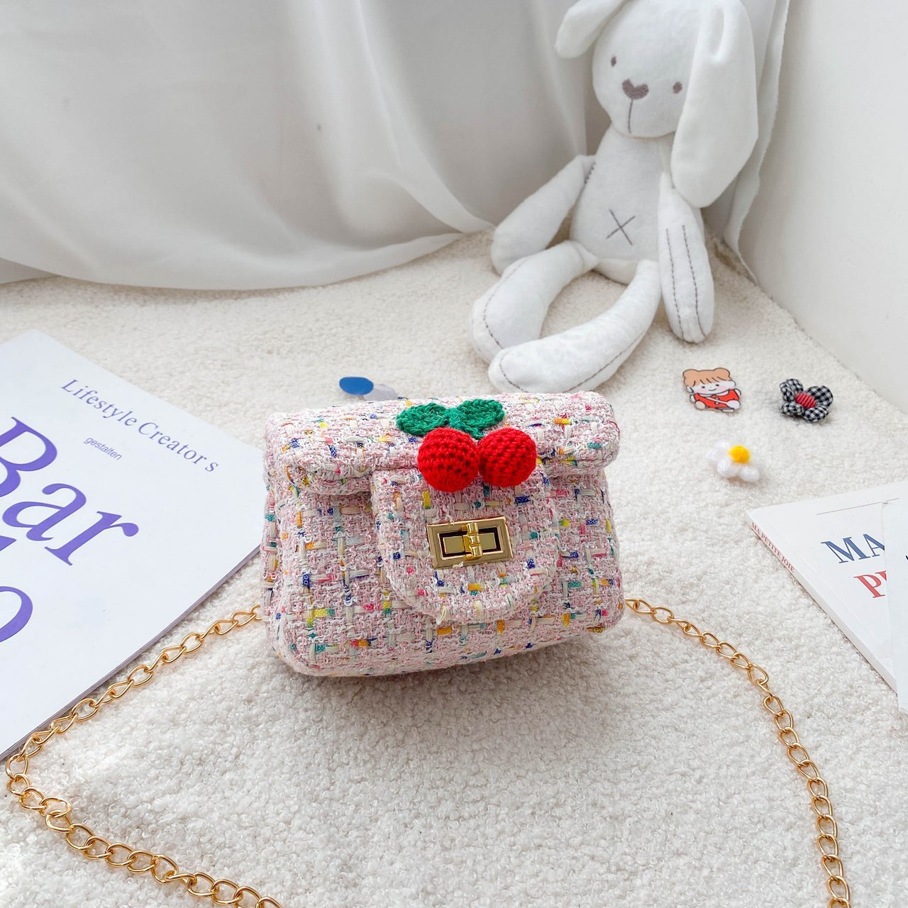 2020 nuevo bolso para niños estilo coreano lindo estilo Chanel hombro bolsa de mensajero moda mini princesa Niña Accesorios bolsa