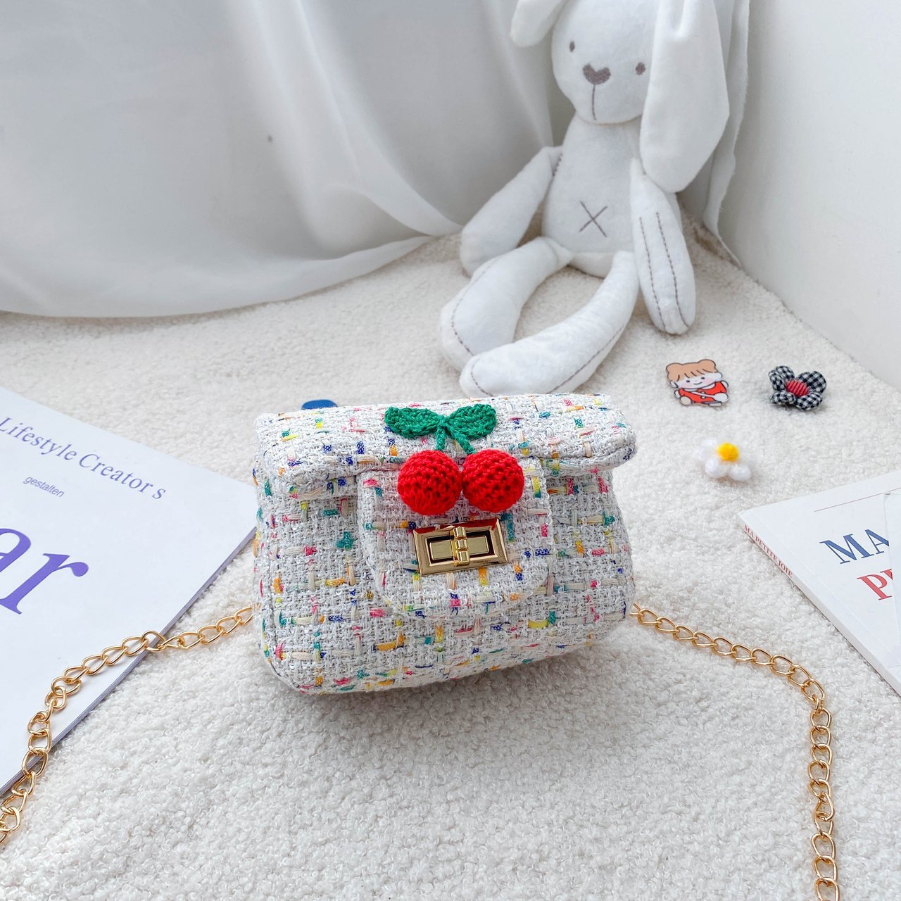 2020 nuevo bolso para niños estilo coreano lindo estilo Chanel hombro bolsa de mensajero moda mini princesa Niña Accesorios bolsa