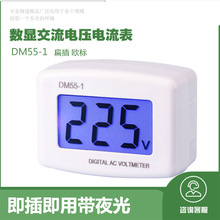 电表家用数显交流电压表220v110v显示器US国标EU欧式插头表DM55-1