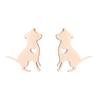 Earrings, cute brand rabbit stainless steel, Korean style, simple and elegant design, cat, owl