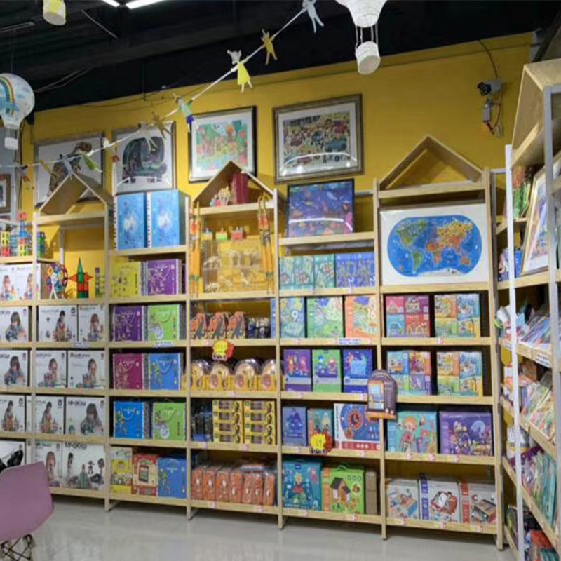 母婴奶粉超市货架 文艺风儿童用品货架 儿童涂鸦绘画玩具用品货架
