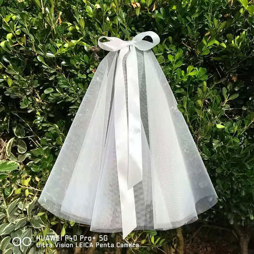 New bridal veil, elegant and simple bow, simple white veil, travel photography, short accessories, wedding dress and gauze for women